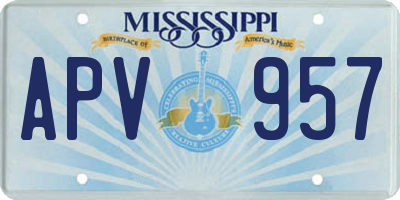 MS license plate APV957