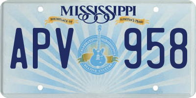 MS license plate APV958
