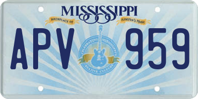 MS license plate APV959