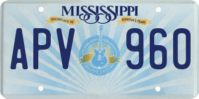 MS license plate APV960