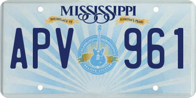 MS license plate APV961