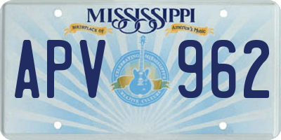 MS license plate APV962