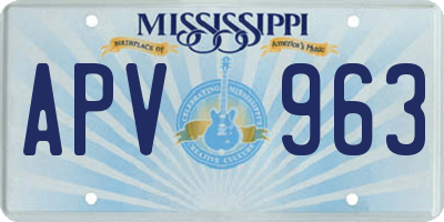 MS license plate APV963