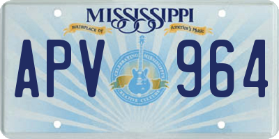 MS license plate APV964
