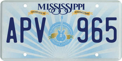 MS license plate APV965