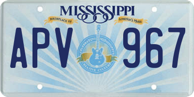 MS license plate APV967