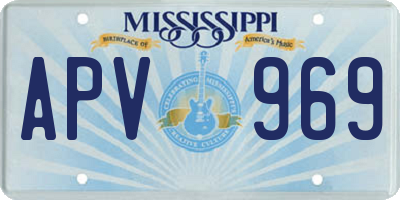 MS license plate APV969