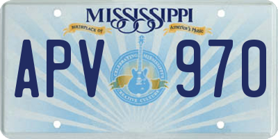 MS license plate APV970