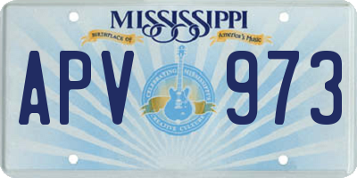 MS license plate APV973