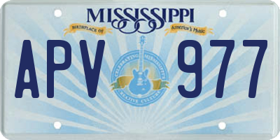 MS license plate APV977