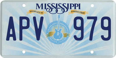 MS license plate APV979