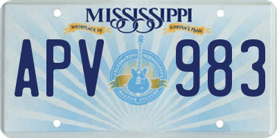 MS license plate APV983