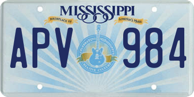 MS license plate APV984
