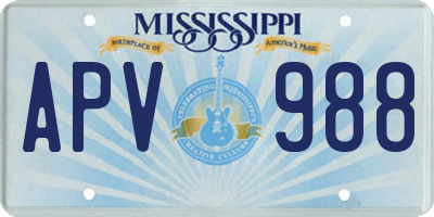 MS license plate APV988