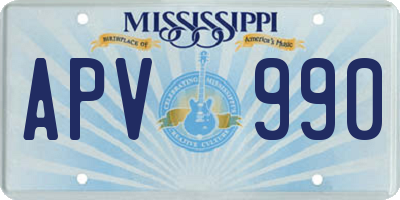 MS license plate APV990