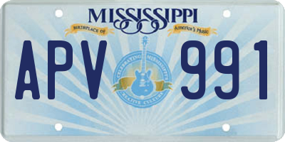 MS license plate APV991