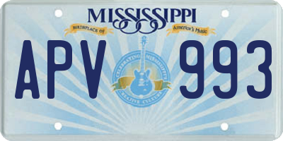 MS license plate APV993