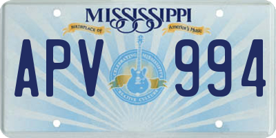 MS license plate APV994