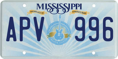 MS license plate APV996