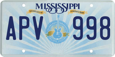 MS license plate APV998