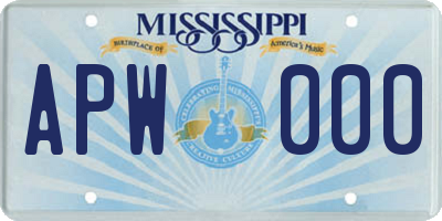 MS license plate APW000