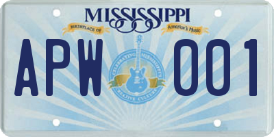MS license plate APW001