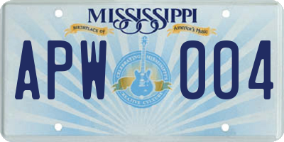 MS license plate APW004