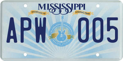 MS license plate APW005