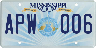 MS license plate APW006