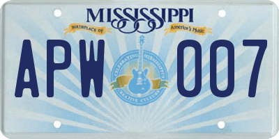 MS license plate APW007