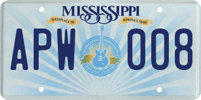 MS license plate APW008