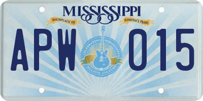 MS license plate APW015
