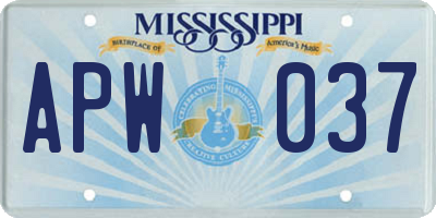 MS license plate APW037