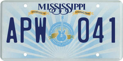 MS license plate APW041