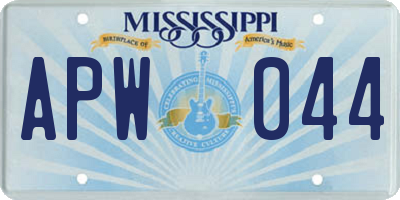 MS license plate APW044