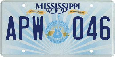 MS license plate APW046