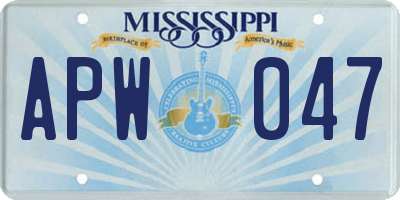 MS license plate APW047