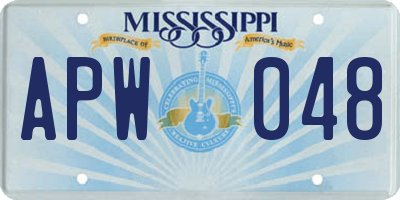 MS license plate APW048
