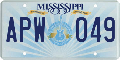 MS license plate APW049