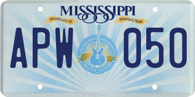 MS license plate APW050