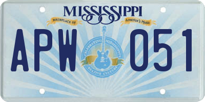 MS license plate APW051