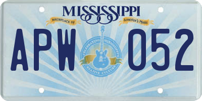 MS license plate APW052