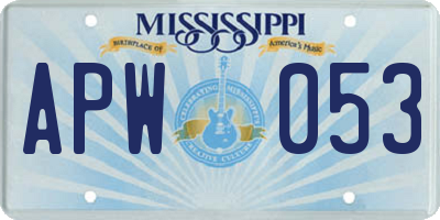 MS license plate APW053