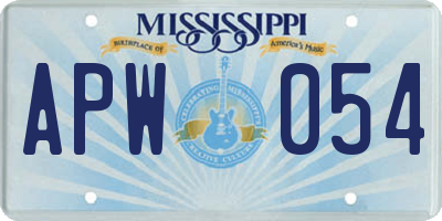 MS license plate APW054