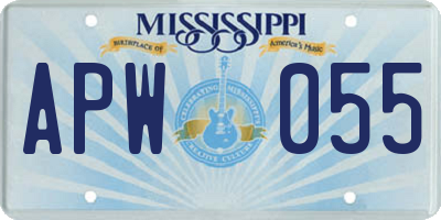 MS license plate APW055