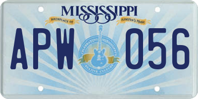 MS license plate APW056