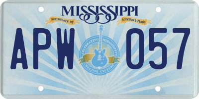 MS license plate APW057