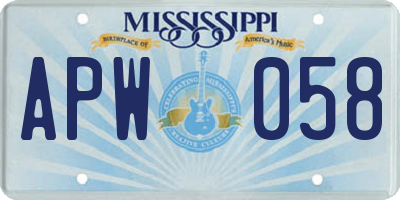 MS license plate APW058