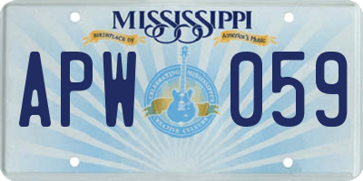 MS license plate APW059