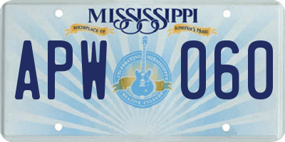 MS license plate APW060
